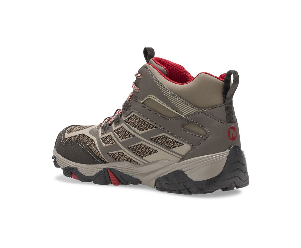 Merrell Hiking Shoes Brown - Moab FST Mid Waterproof - Kids 32TEINOMX